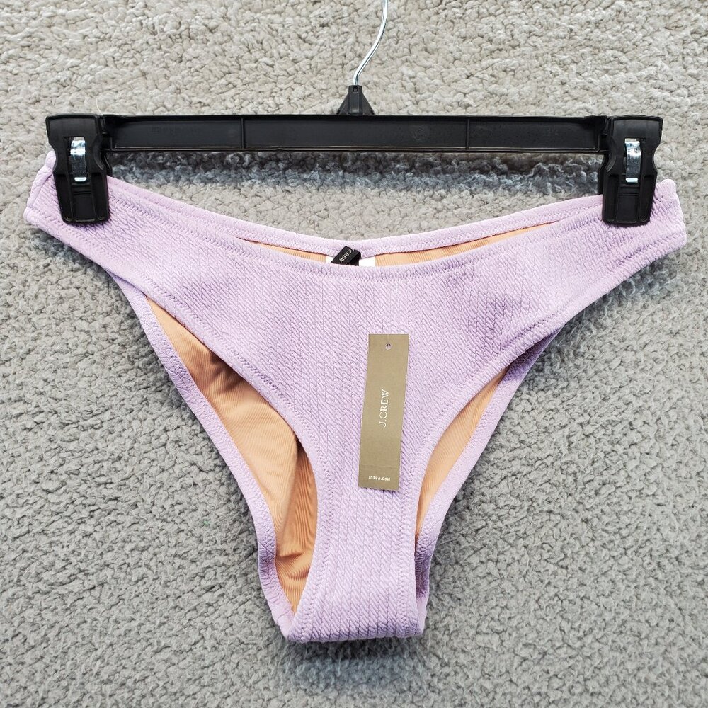 NEW‎ J.CREW textured curved-waist cheeky bikini bottom in Lavendar
